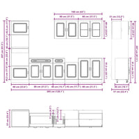 Set Mobili da Cucina 7 pz Kalmar Bianchi Lucido in Truciolato 3314733