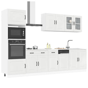 Set Mobili da Cucina 7 pz Kalmar Bianchi Lucido in Truciolato 3314733