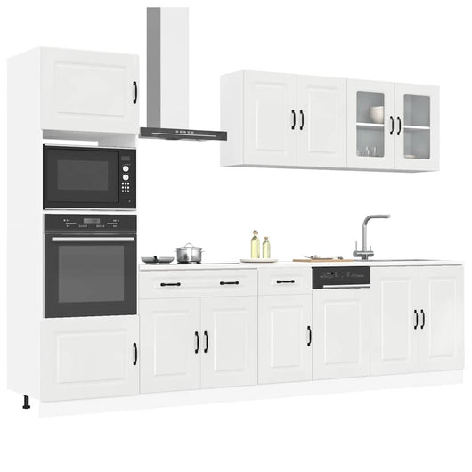 vidaXL Set Mobili da Cucina 7 pz Kalmar Bianchi Lucido in Truciolato