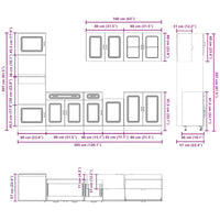 Set Mobili da Cucina 7 pz Kalmar Grigio Cemento in Truciolato 3314735