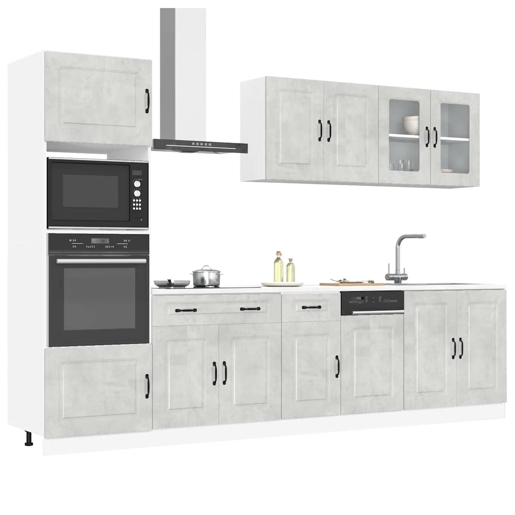 Set Mobili da Cucina 7 pz Kalmar Grigio Cemento in Truciolato 3314735