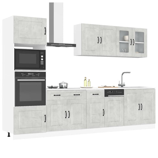 Set Mobili da Cucina 7 pz Kalmar Grigio Cemento in Truciolato