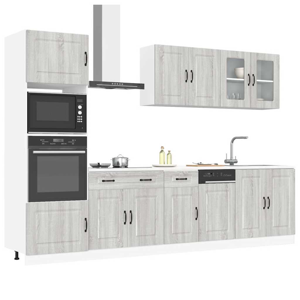 Set Mobili da Cucina 7 pz Kalmar Grigio Sonoma in Truciolato 3314737