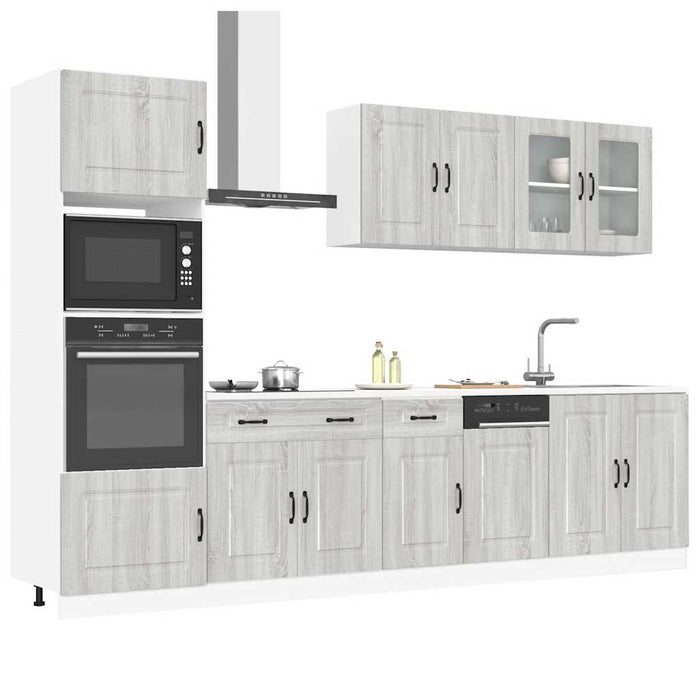 Set Mobili da Cucina 7 pz Kalmar Grigio Sonoma in Truciolato 3314737