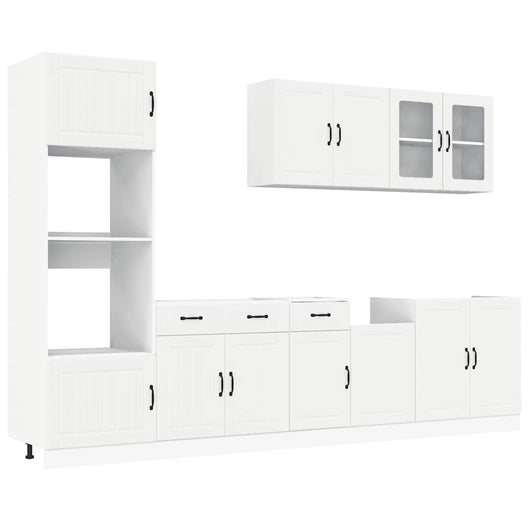 Set Mobili da Cucina 7 pz Kalmar Bianco Legno Multistrato 3314741