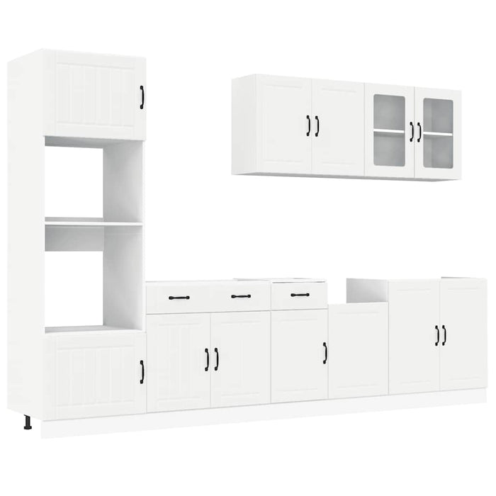 Set Mobili da Cucina 7 pz Kalmar Bianco Legno Multistrato