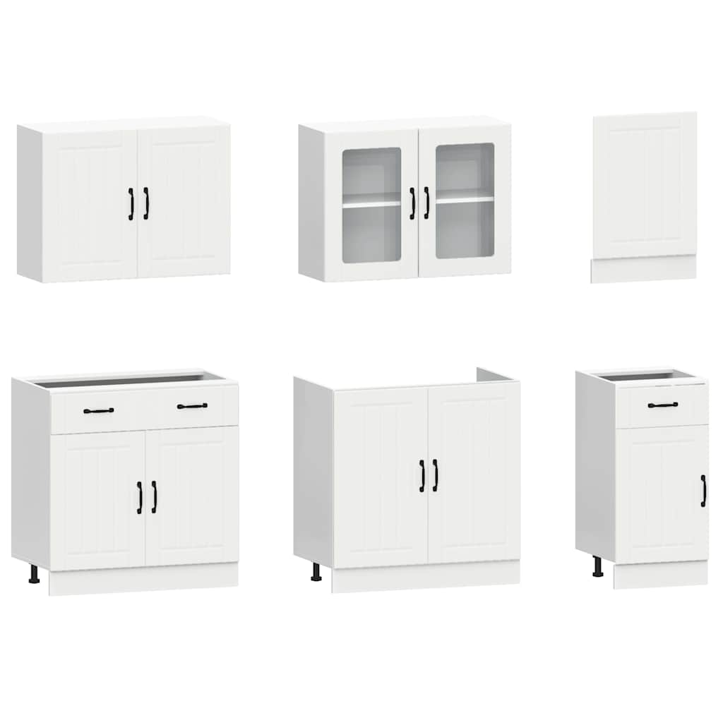 Set Mobili da Cucina 7 pz Kalmar Bianco Legno Multistrato