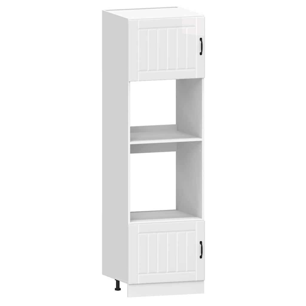 Set Mobili da Cucina 7 pz Lucca Bianchi Lucido in Truciolato 3314743