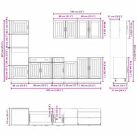 Set Mobili da Cucina 7 pz Lucca Bianchi Lucido in Truciolato 3314743
