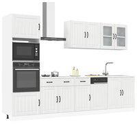 Set Mobili da Cucina 7 pz Kalmar Bianchi Lucido in Truciolato