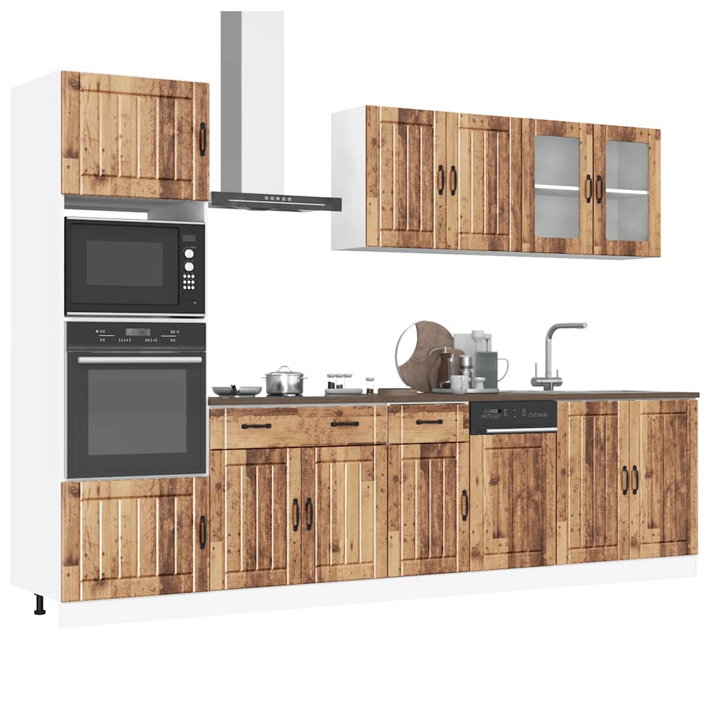 Set Mobili da Cucina 7 pz Kalmar Legno Vecchio in Truciolato 3314749
