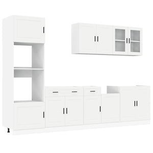 vidaXL Set Mobili da Cucina 7 pz Porto Bianco Legno Multistrato