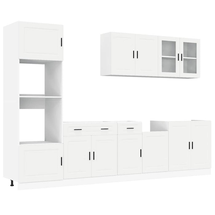vidaXL Set Mobili da Cucina 7 pz Porto Bianco Legno Multistrato
