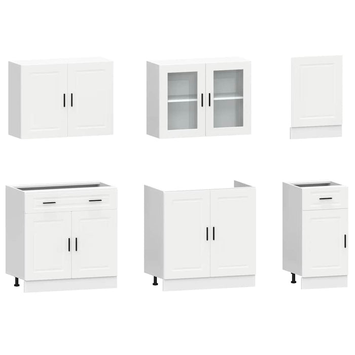 Set Mobili da Cucina 7 pz Porto Bianco Legno Multistrato 3314751