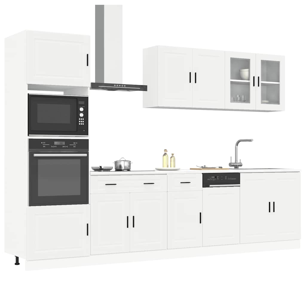 vidaXL Set Mobili da Cucina 7 pz Porto Bianco Legno Multistrato