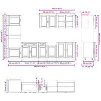 vidaXL Set Mobili da Cucina 7 pz Porto Neri Legno Multistrato