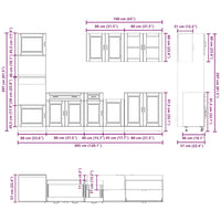 Set Mobili da Cucina 7 pz Kalmar Rovere Artigianale Truciolato 3314760