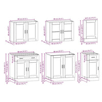 Set Mobili da Cucina 7 pz Kalmar Rovere Artigianale Truciolato 3314760