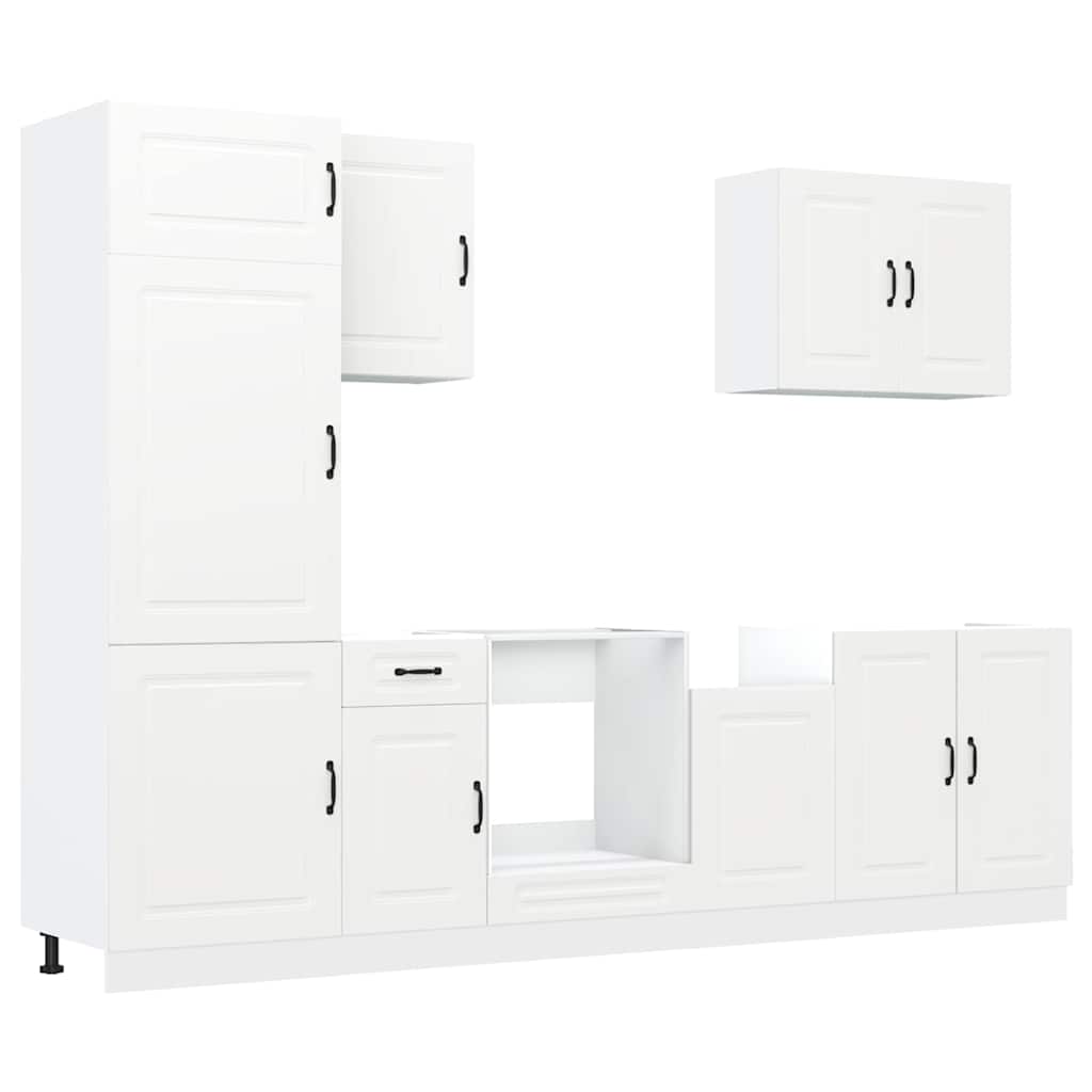 Set Mobili da Cucina 7 pz Kalmar Bianco Legno Multistrato 3314761