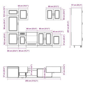 Set Mobili da Cucina 7 pz Kalmar Bianco Legno Multistrato