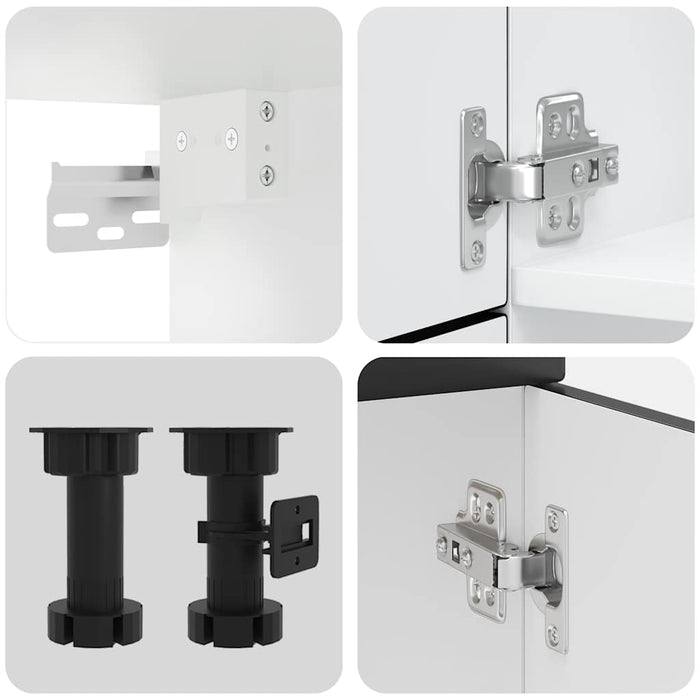 Set Mobili da Cucina 7 pz Kalmar Neri Legno Multistrato