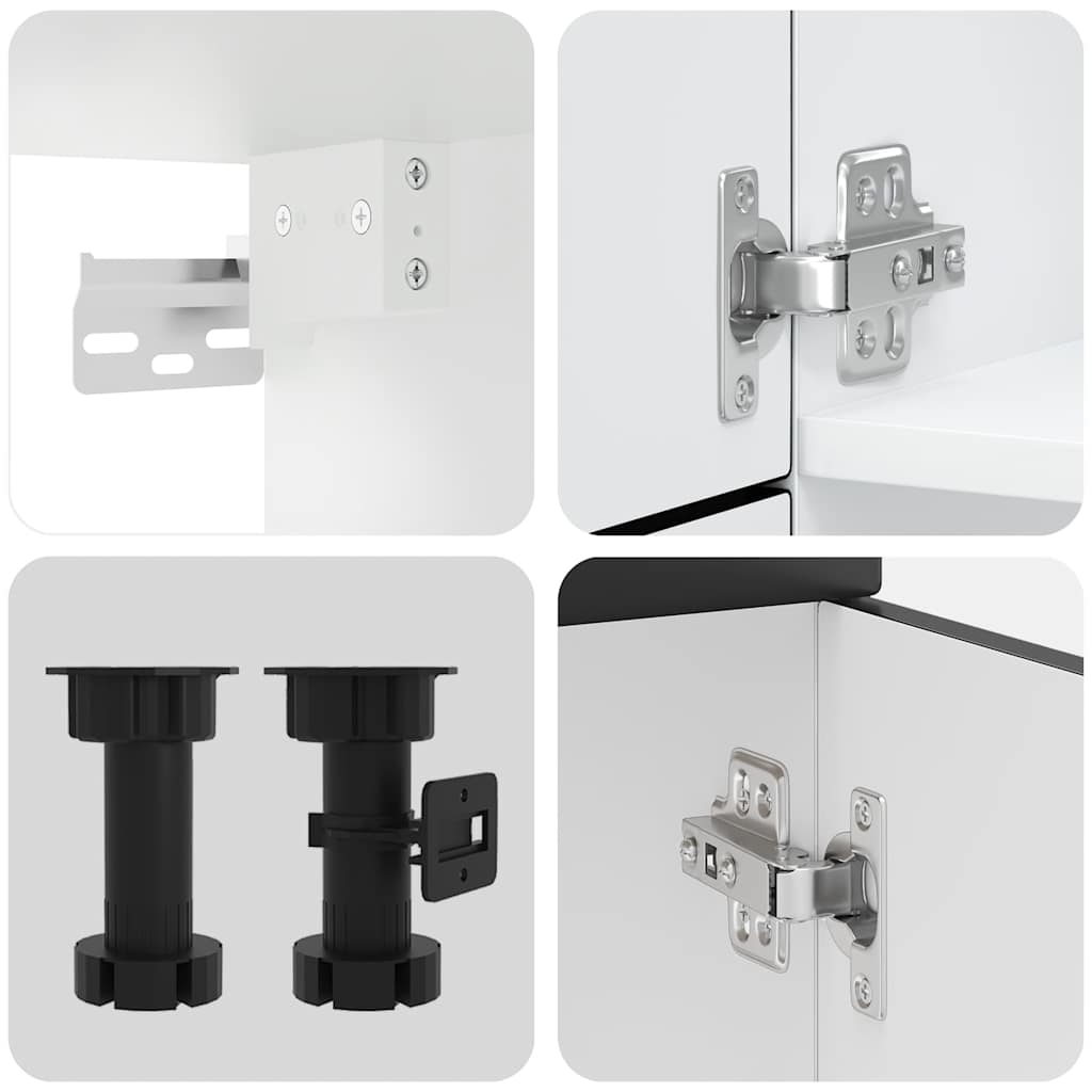 Set Mobili da Cucina 7 pz Kalmar Neri Legno Multistrato 3314762