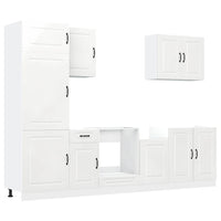 Set Mobili da Cucina 7 pz Kalmar Bianchi Lucido in Truciolato