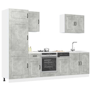 vidaXL Set Mobili da Cucina 7 pz Kalmar Grigio Cemento in Truciolato