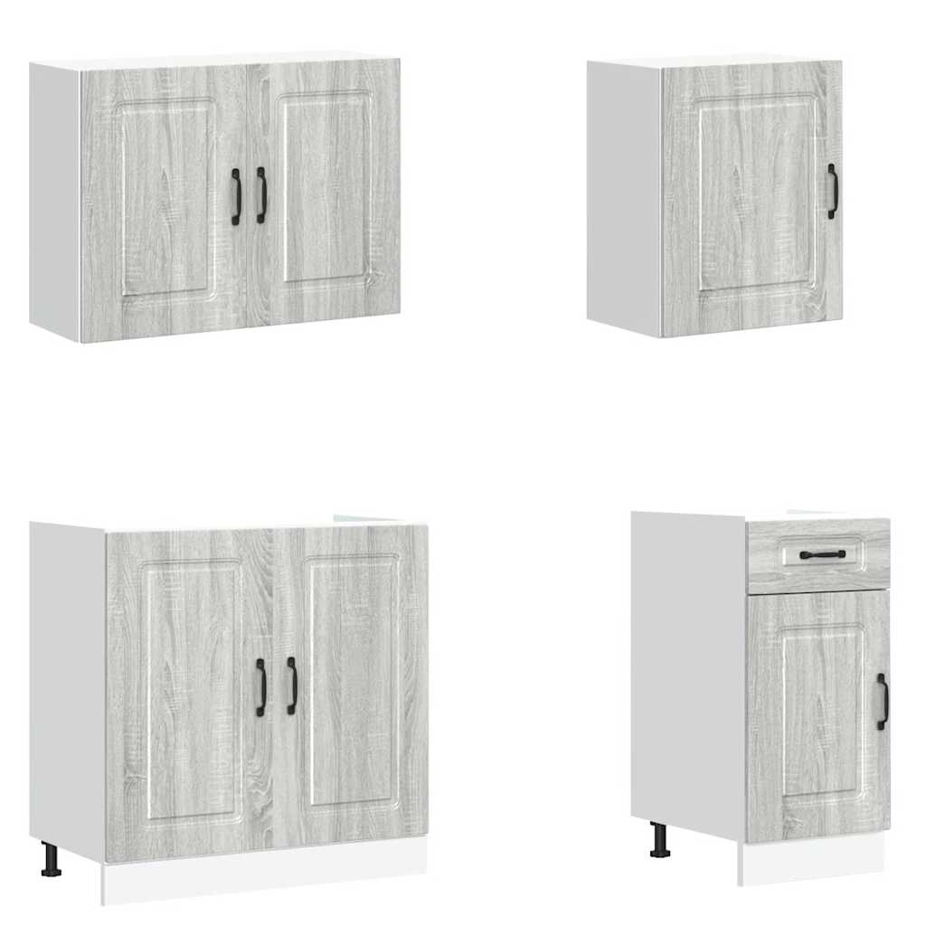 Set Mobili da Cucina 7 pz Kalmar Grigio Sonoma in Truciolato 3314767