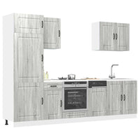 vidaXL Set Mobili da Cucina 7 pz Kalmar Grigio Sonoma in Truciolato