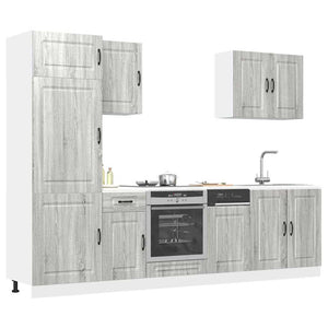 vidaXL Set Mobili da Cucina 7 pz Kalmar Grigio Sonoma in Truciolato