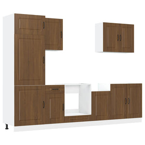 Set Mobili da Cucina 7 pz Kalmar Rovere Marrone in Truciolato 3314768
