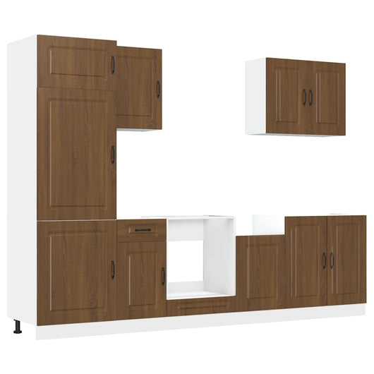Set Mobili da Cucina 7 pz Kalmar Rovere Marrone in Truciolato 3314768