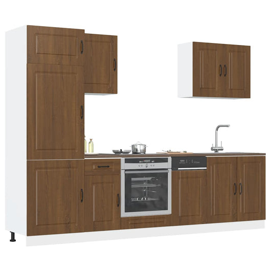 Set Mobili da Cucina 7 pz Kalmar Rovere Marrone in Truciolato