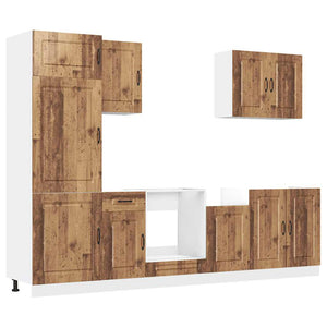 Set Mobili da Cucina 7 pz Kalmar Legno Vecchio in Truciolato 3314769