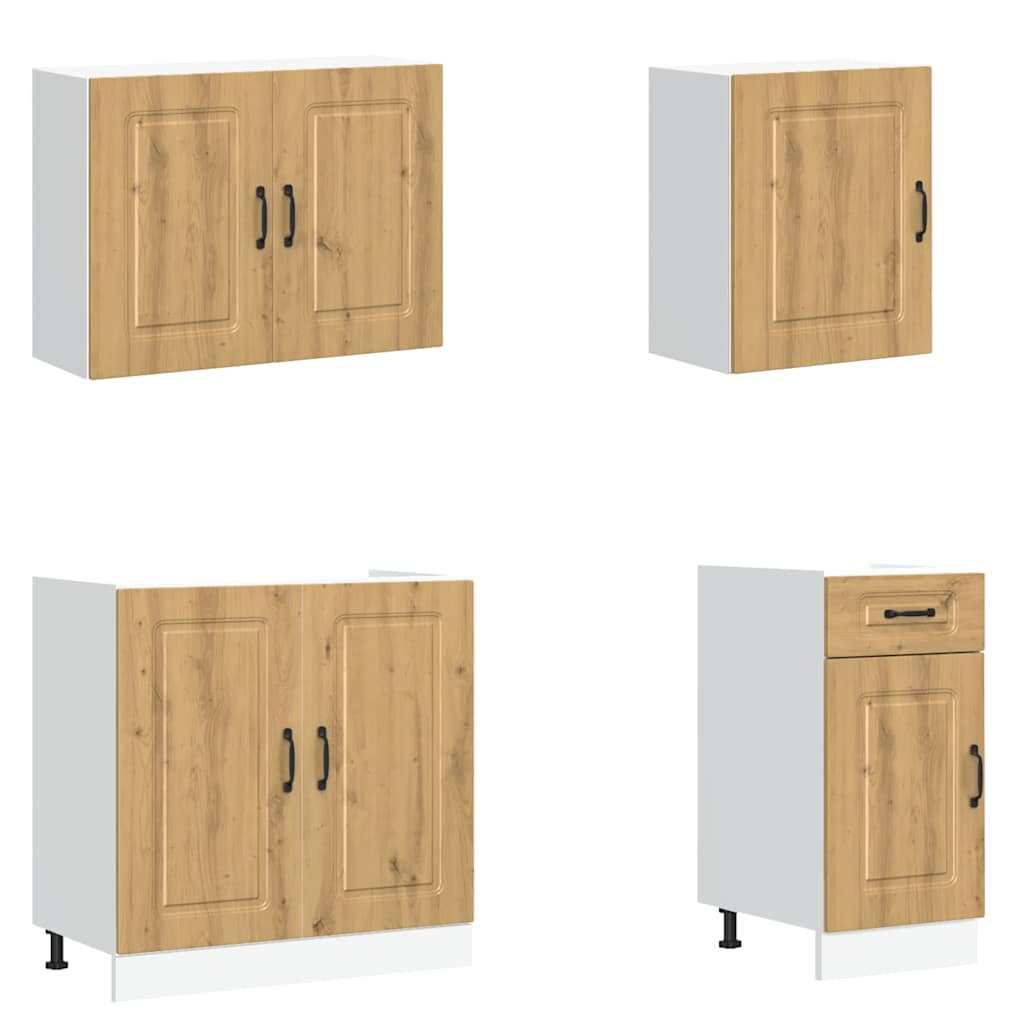 Set Mobili da Cucina 7 pz Kalmar Rovere Artigianale Truciolato 3314770