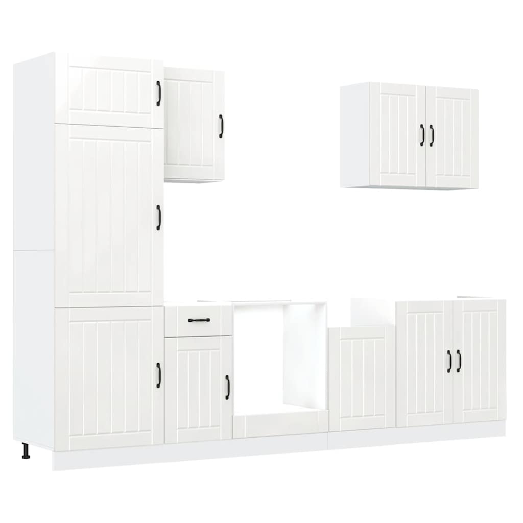 Set Mobili da Cucina 7 pz Lucca Bianco Legno Multistrato 3314771