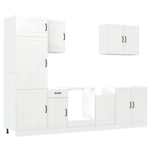 Set Mobili da Cucina 7 pz Lucca Bianco Legno Multistrato 3314771