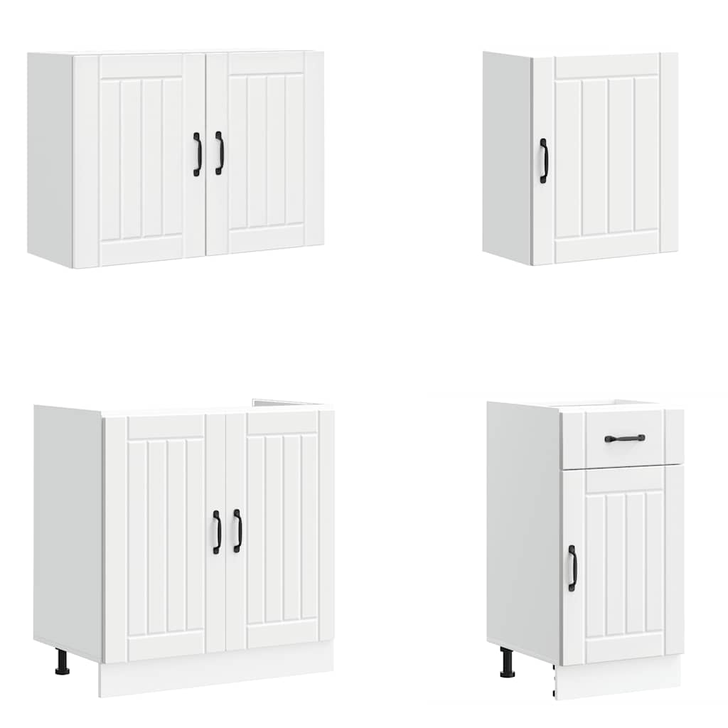 Set Mobili da Cucina 7 pz Lucca Bianco Legno Multistrato 3314771