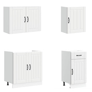 Set Mobili da Cucina 7 pz Lucca Bianco Legno Multistrato 3314771