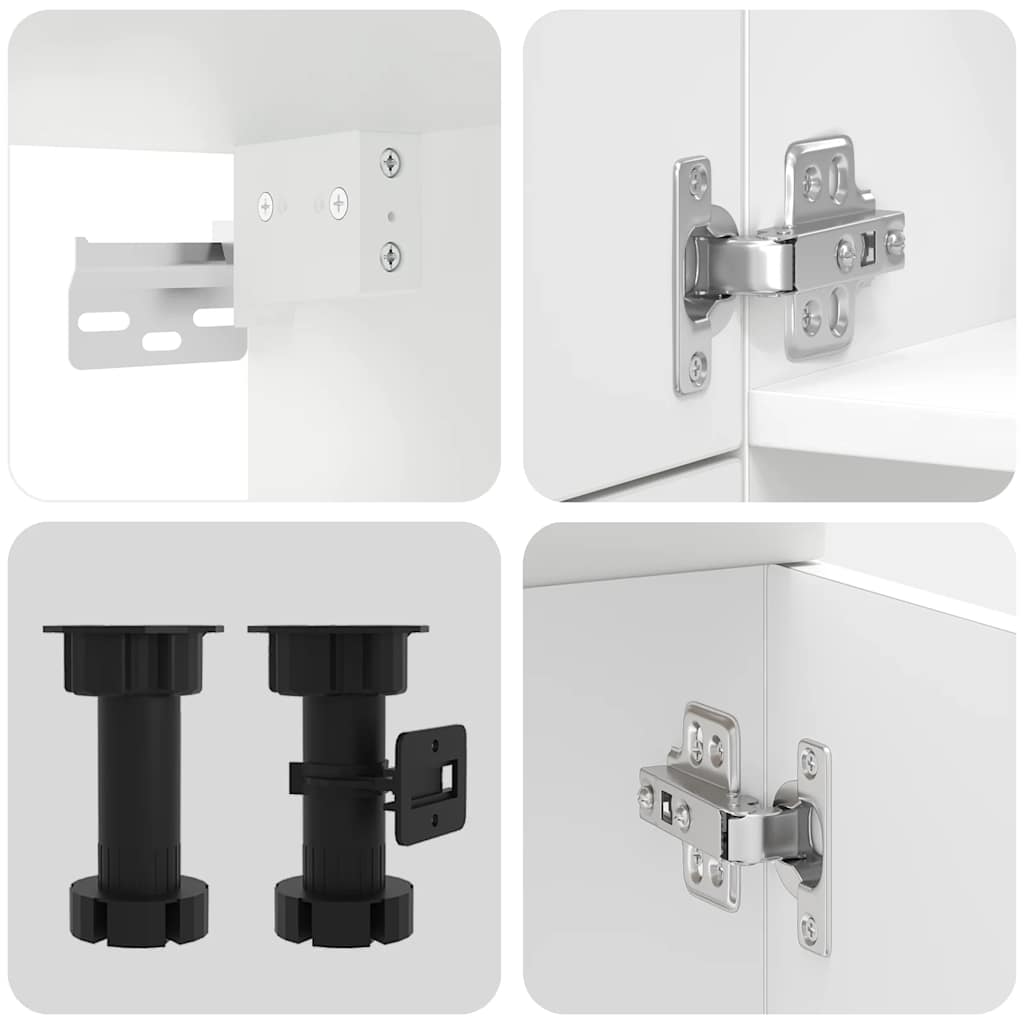 Set Mobili da Cucina 7 pz Lucca Bianco Legno Multistrato 3314771