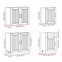 vidaXL Set Mobili da Cucina 7 pz Lucca Bianco Legno Multistrato