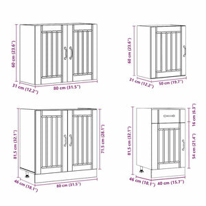 vidaXL Set Mobili da Cucina 7 pz Lucca Bianco Legno Multistrato