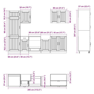 Set Mobili da Cucina 7 pz Lucca Rovere Sonoma in Truciolato 3314774