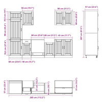 vidaXL Set Mobili da Cucina 7 pz Lucca Rovere Fumo Legno Multistrato