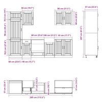 Set Mobili da Cucina 7 pz Kalmar Legno Vecchio in Truciolato 3314779