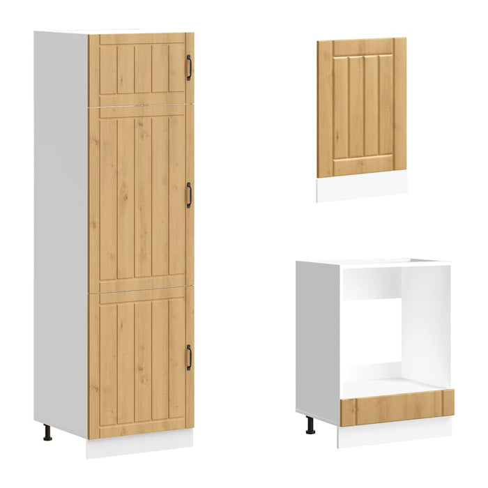 Set Mobili da Cucina 7 pz Lucca Rovere Artigianale Truciolato