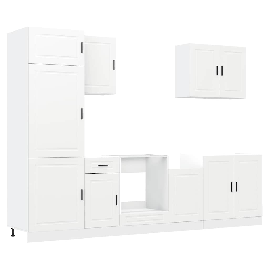Set Mobili da Cucina 7 pz Kalmar Bianco Legno Multistrato