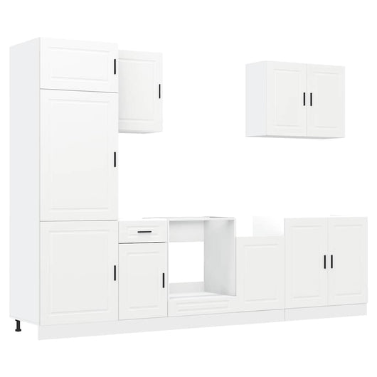 Set Mobili da Cucina 7 pz Kalmar Bianco Legno Multistrato