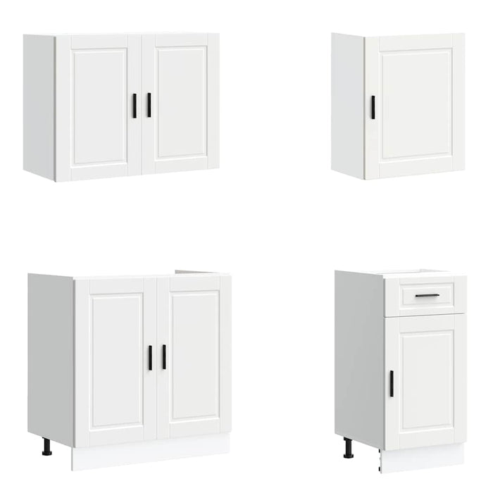 Set Mobili da Cucina 7 pz Kalmar Bianco Legno Multistrato